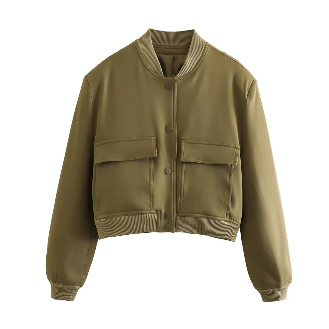 Urban Classics Varsity Jacket | Trendy plain korte damesjas met bomberkraag