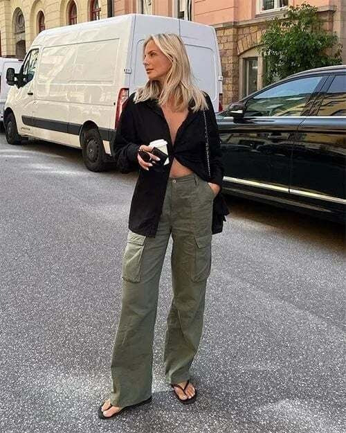 Cornelia Cargo Broeken | Trendy retro-broek voor dames met hoge taille en zijzakken