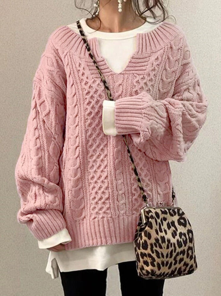 Felicia Luxe Sweater | Comfortabele warme oversized kabeltrui van zacht materiaal