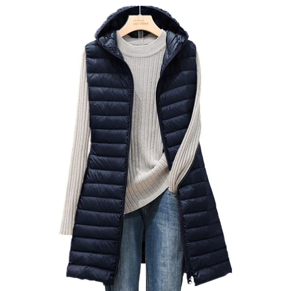 Fiona Long Bodywarmer | Comfortabele, elegante, lange gevoerde jas