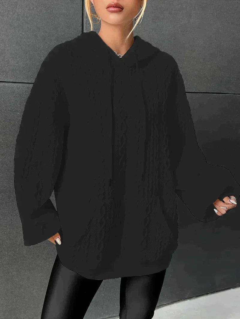 Nikki Hoodie | Warme elegante oversized hoodie met kabeldesign en capuchon