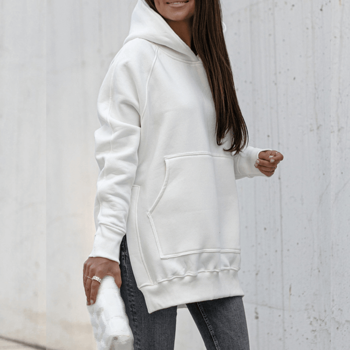 Nela Hoody | Trendy lange oversized hoody met split en capuchon voor dames