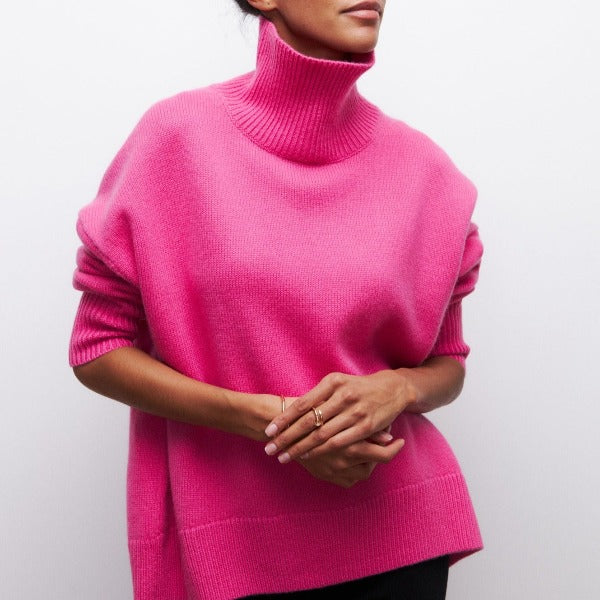 La Lulu Sweater | Elegante zachte oversized coltrui voor dames
