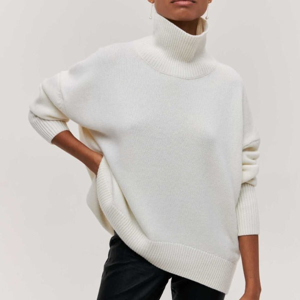 La Lulu Sweater | Elegante zachte oversized coltrui voor dames