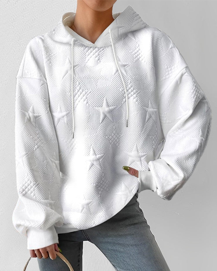 Givanni Hoodie | Trendy warme oversized hoodie met sterrenprint en capuchon