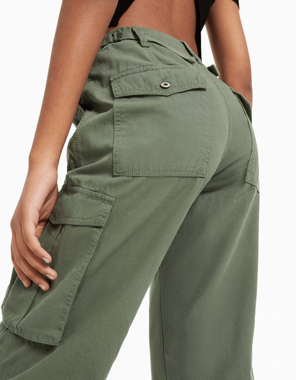 Cornelia Cargo Broeken | Trendy retro-broek voor dames met hoge taille en zijzakken