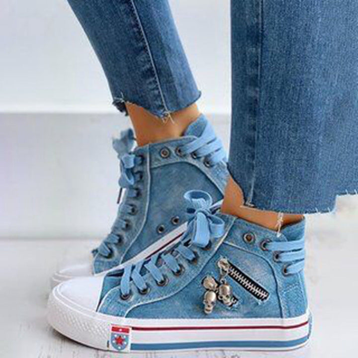 Mirella ComfyStars | Trendy half hoge sneakers met veters voor dames