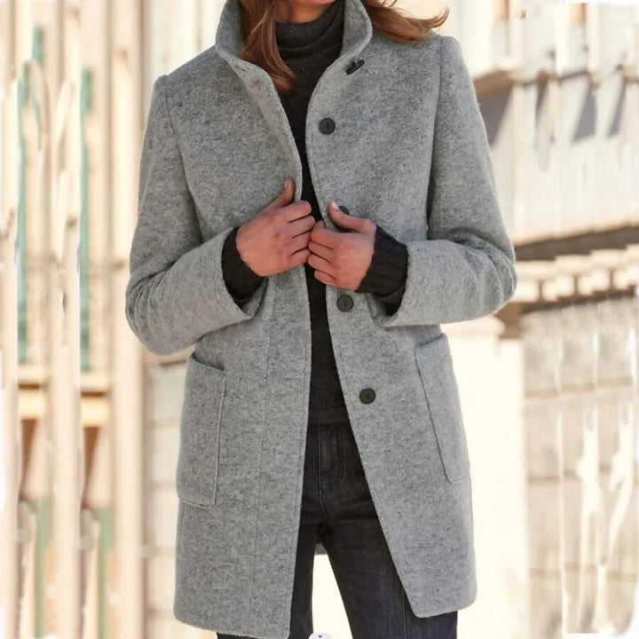 Weber Wollen Mantel | Elegante wollen jas voor dames met kraag