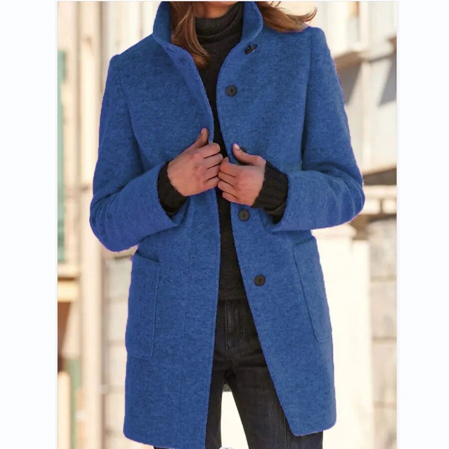 Weber Wollen Mantel | Elegante wollen jas voor dames met kraag