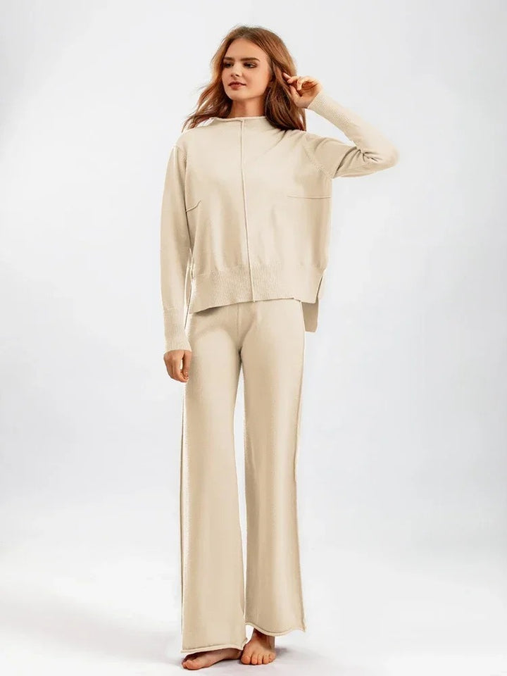 Chloe 2-delige set | Elegant, stijlvol tweedelig damesset met hoge taille broek en trui