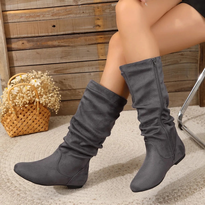 Berska Boots | Elegante comfortabele dijhoogte laarzen met platte zool