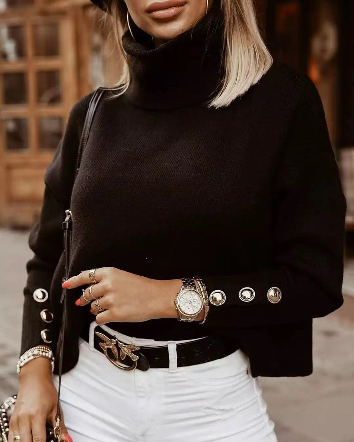 Fenna Sweater | Gebreide beige korte trui van zacht materiaal