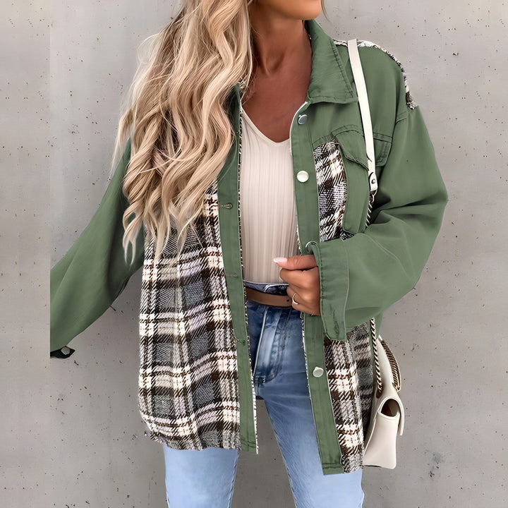 Lauren Plaid Jacket | Trendy oversized geruite jas voor dames met knoopsluiting