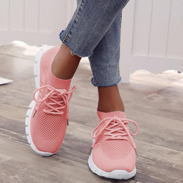 ISABEL Sneakers | Trendy sportieve mesh veterschoenen met comfortabel voetbed voor dames